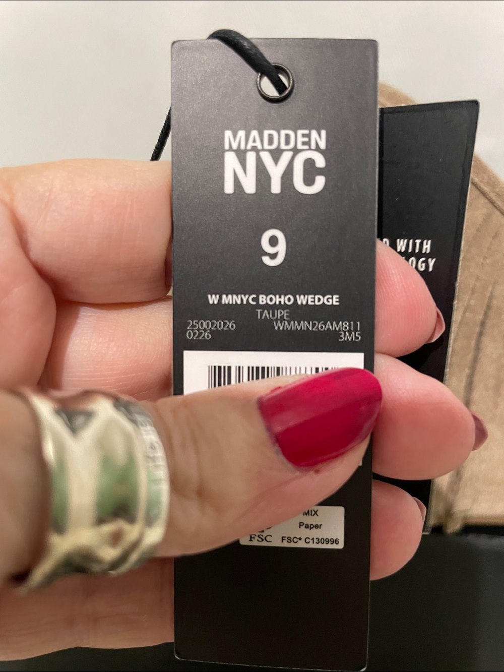Madden NYC Women's Tan Suede BOHO Fringe Wedge Slides - Picture 3 of 16